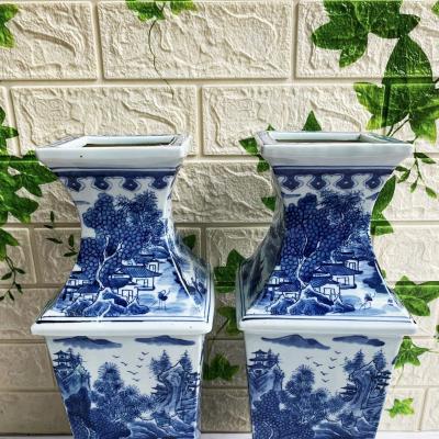 CẶP BÌNH TỨ GIÁC VẼ TAY SƠN THỦY